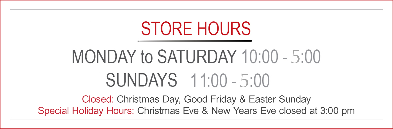 store hours
